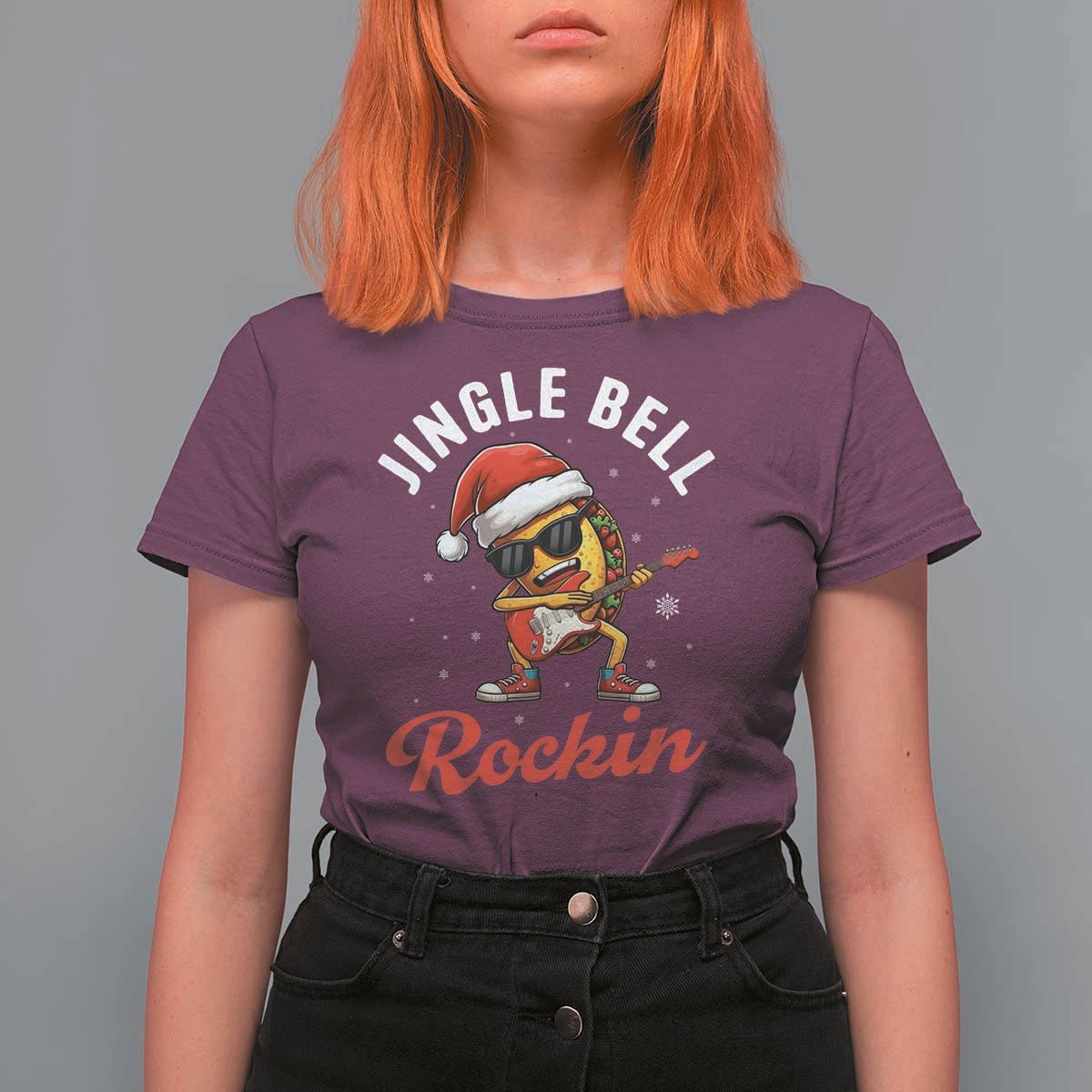 Funny Taco Christmas T Shirt For Women Jingle Bell Rockin - Wonder Print Shop