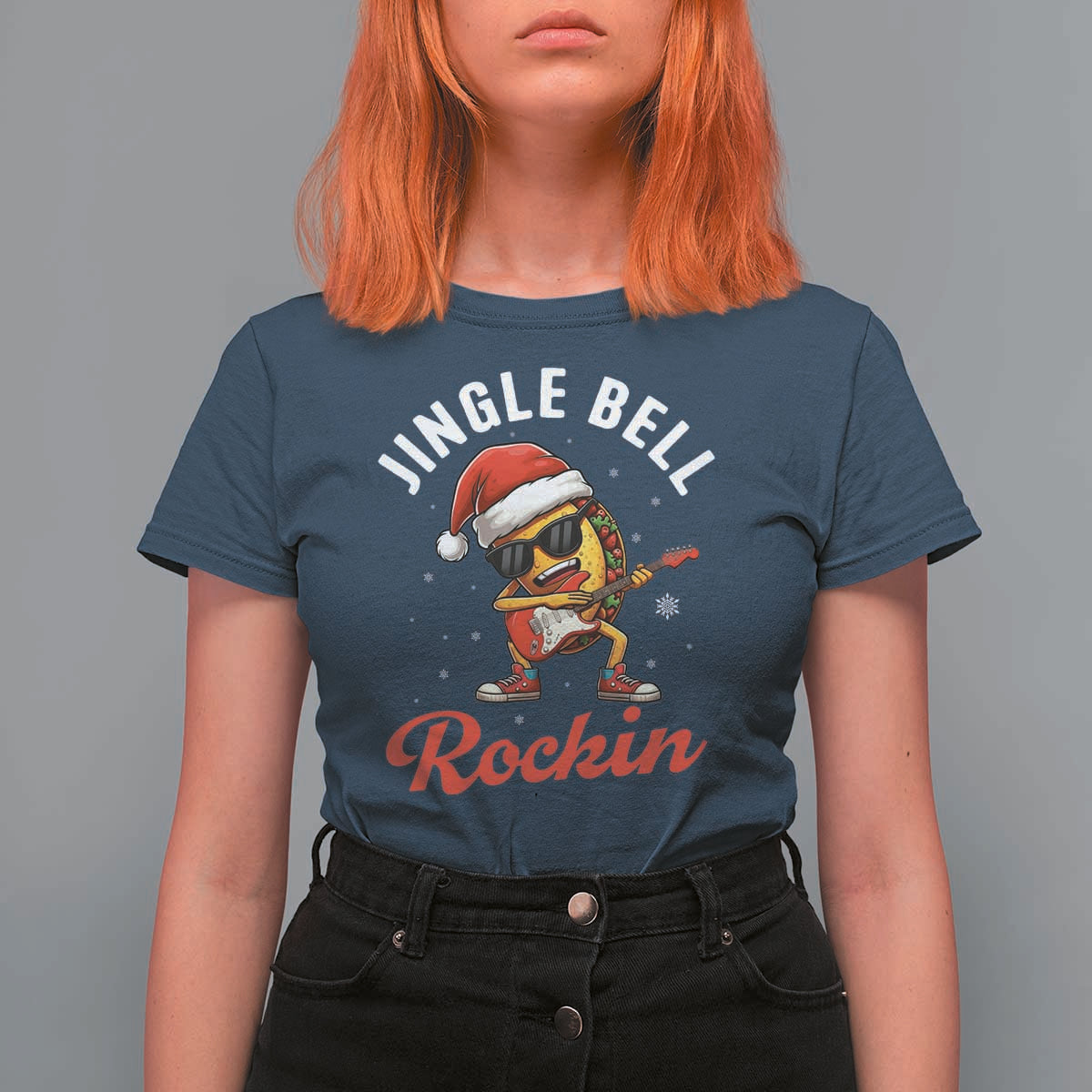 Funny Taco Christmas T Shirt For Women Jingle Bell Rockin - Wonder Print Shop