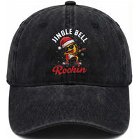 Funny Taco Christmas Washed Cotton Baseball Cap Jingle Bell Rockin