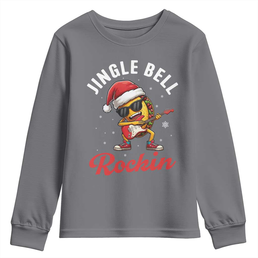 Funny Taco Christmas Youth Sweatshirt Jingle Bell Rockin - Wonder Print Shop
