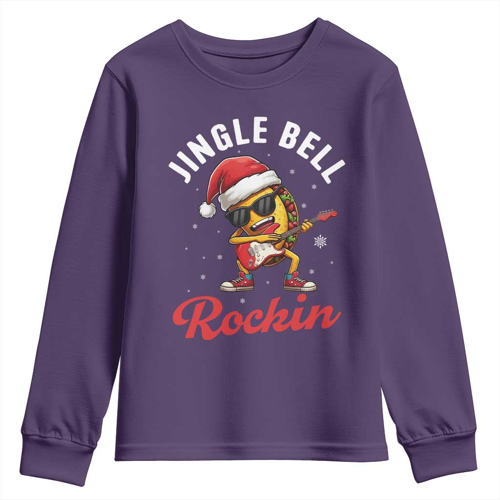 Funny Taco Christmas Youth Sweatshirt Jingle Bell Rockin - Wonder Print Shop
