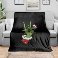 Funny Christmas Rock Throw Blanket Rock Green Hand Style Xmas - Wonder Print Shop