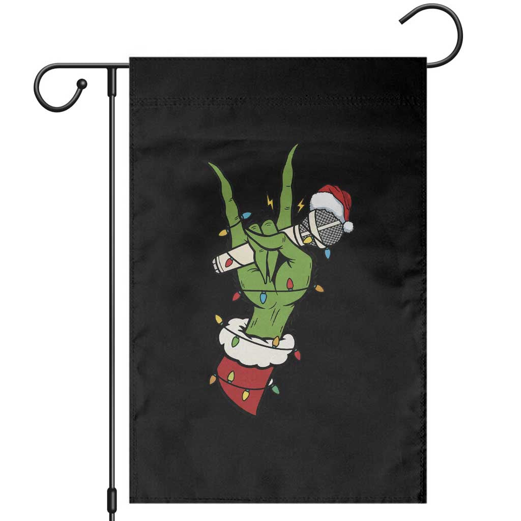 Funny Christmas Rock Garden Flag Rock Green Hand Style Xmas - Wonder Print Shop