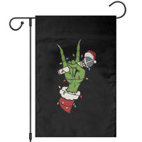 Funny Christmas Rock Garden Flag Rock Green Hand Style Xmas - Wonder Print Shop