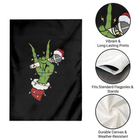 Funny Christmas Rock Garden Flag Rock Green Hand Style Xmas - Wonder Print Shop