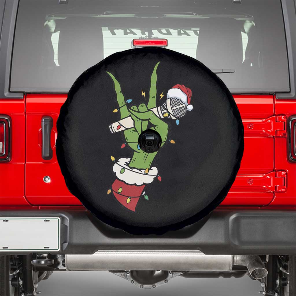 Funny Christmas Rock Spare Tire Cover Rock Green Hand Style Xmas - Wonder Print Shop