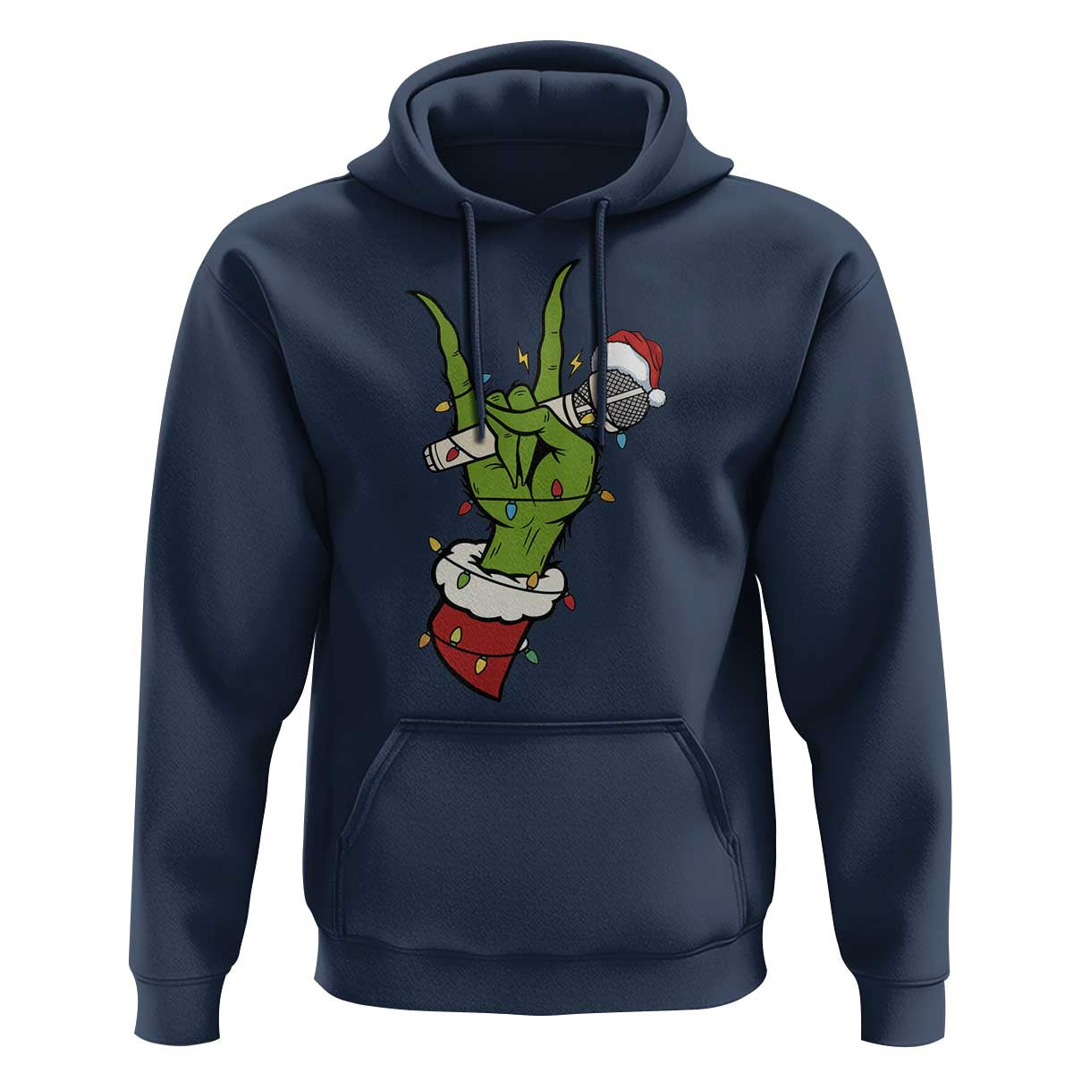 Funny Christmas Rock Hoodie Rock Green Hand Style Xmas - Wonder Print Shop
