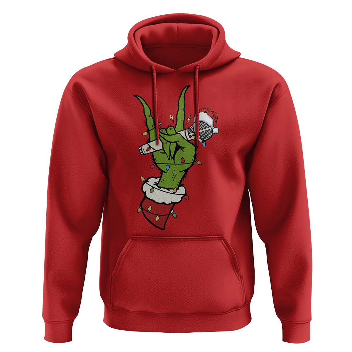 Funny Christmas Rock Hoodie Rock Green Hand Style Xmas - Wonder Print Shop
