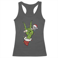 Funny Christmas Rock Racerback Tank Top Rock Green Hand Style Xmas - Wonder Print Shop