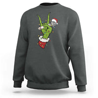 Funny Christmas Rock Sweatshirt Rock Green Hand Style Xmas - Wonder Print Shop