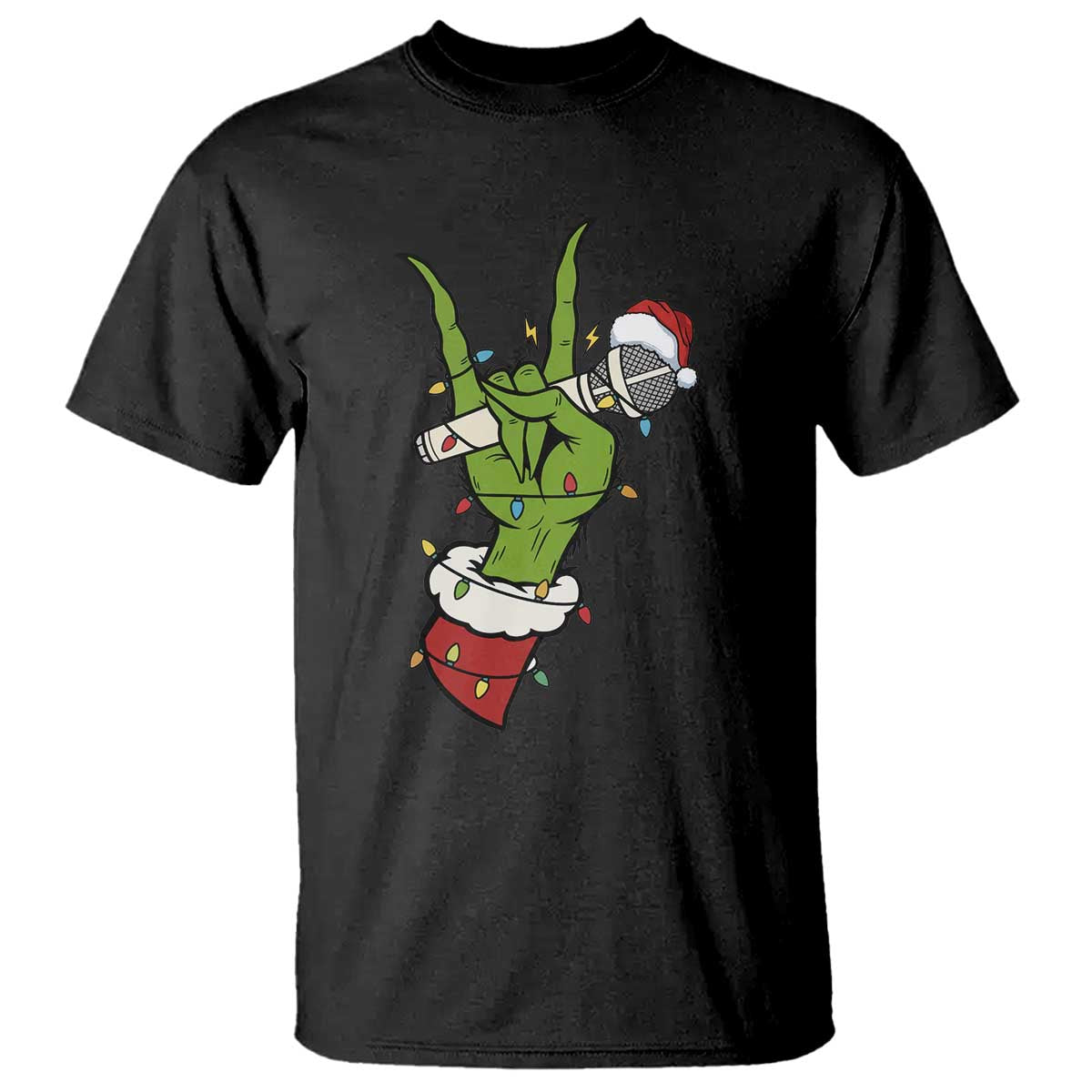 Funny Christmas Rock T Shirt Rock Green Hand Style Xmas - Wonder Print Shop