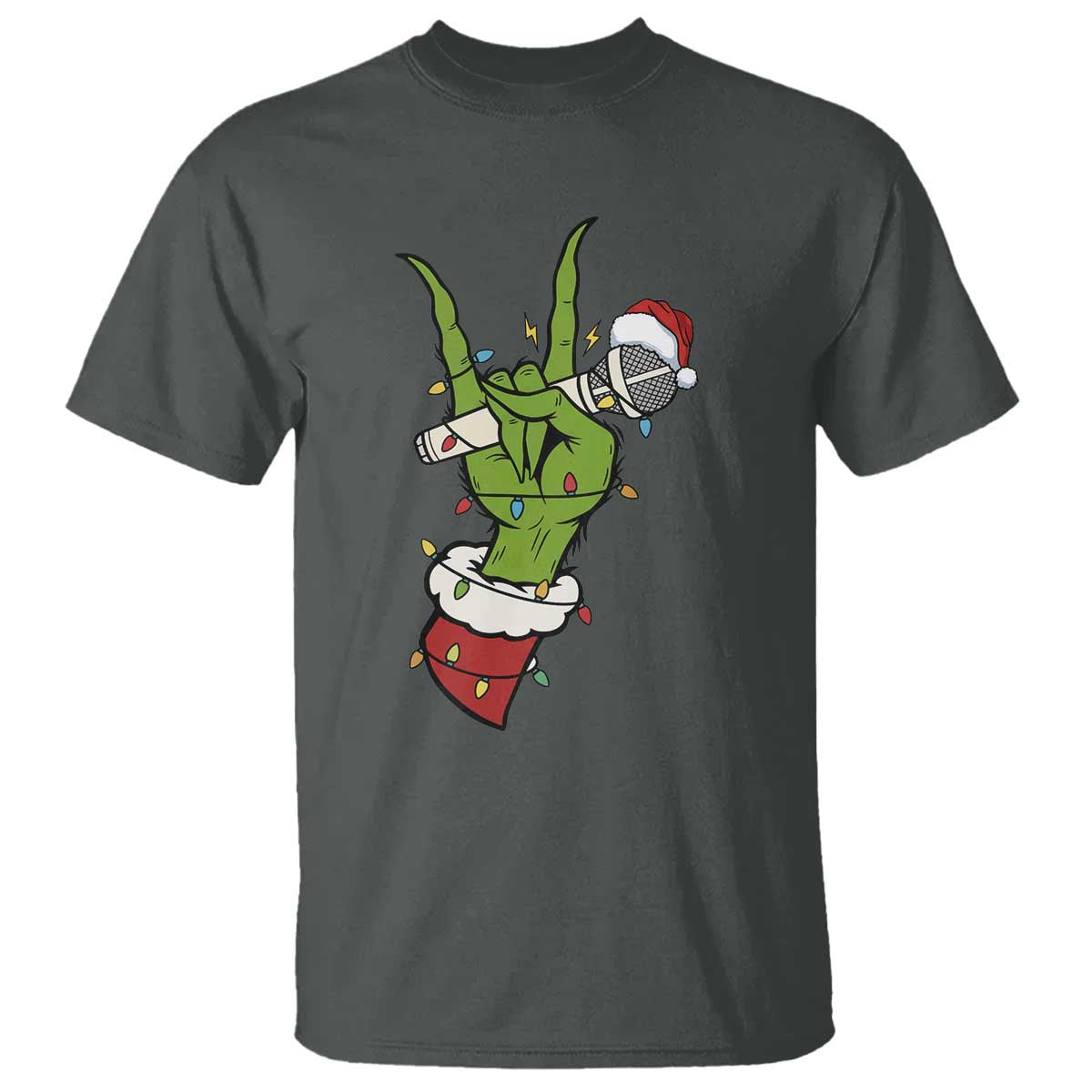 Funny Christmas Rock T Shirt Rock Green Hand Style Xmas - Wonder Print Shop