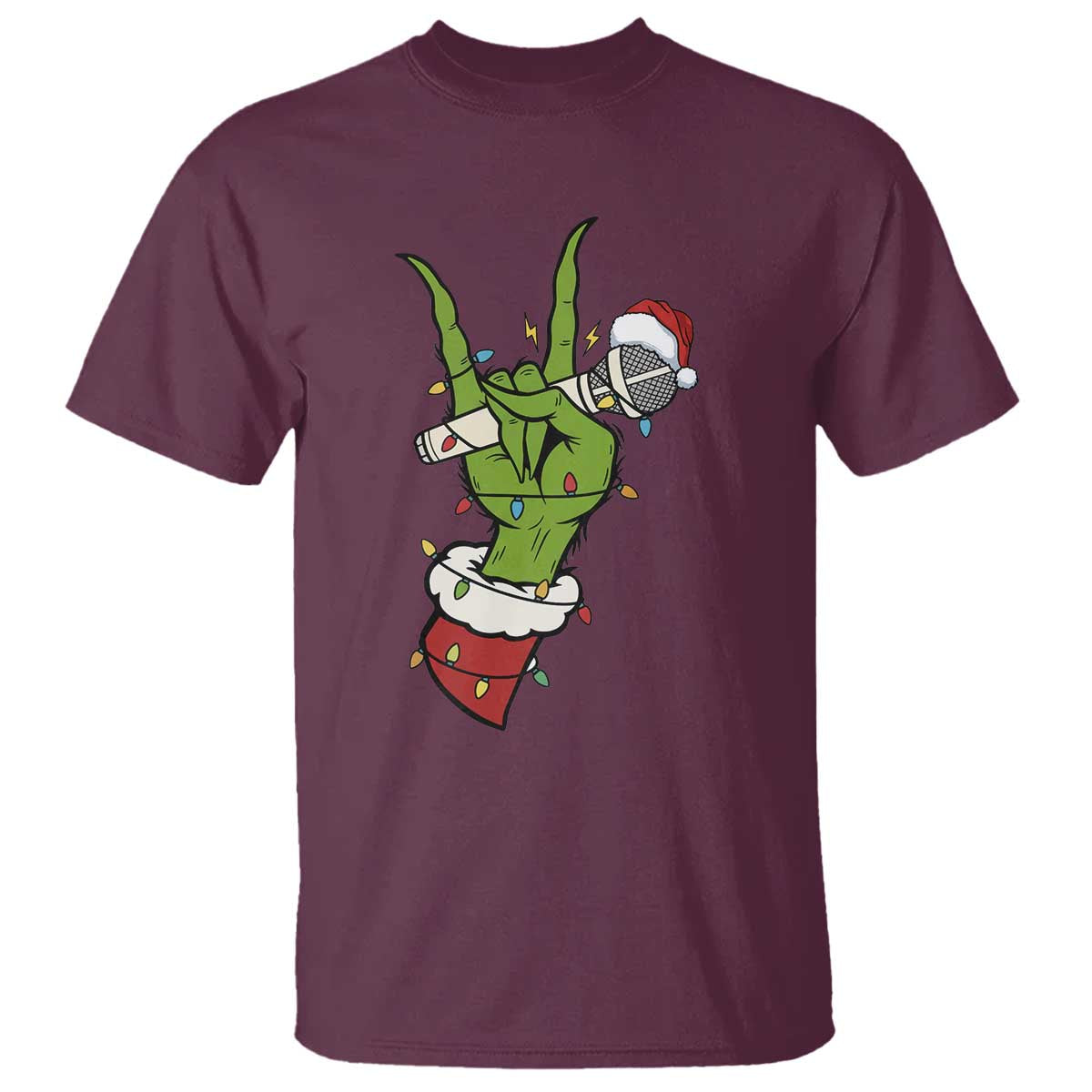 Funny Christmas Rock T Shirt Rock Green Hand Style Xmas - Wonder Print Shop