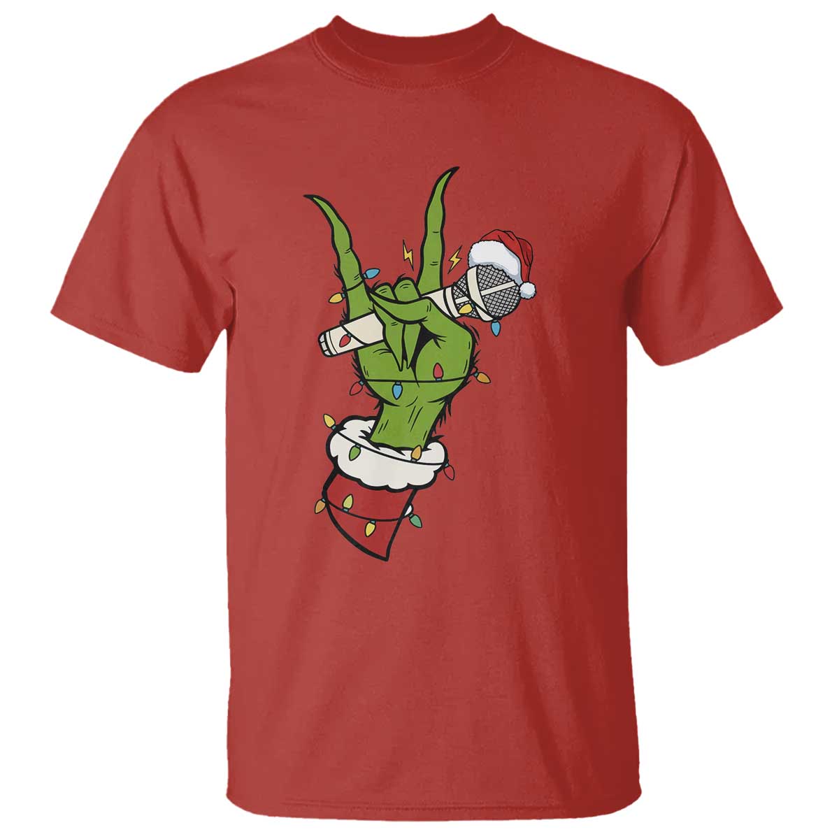 Funny Christmas Rock T Shirt Rock Green Hand Style Xmas - Wonder Print Shop