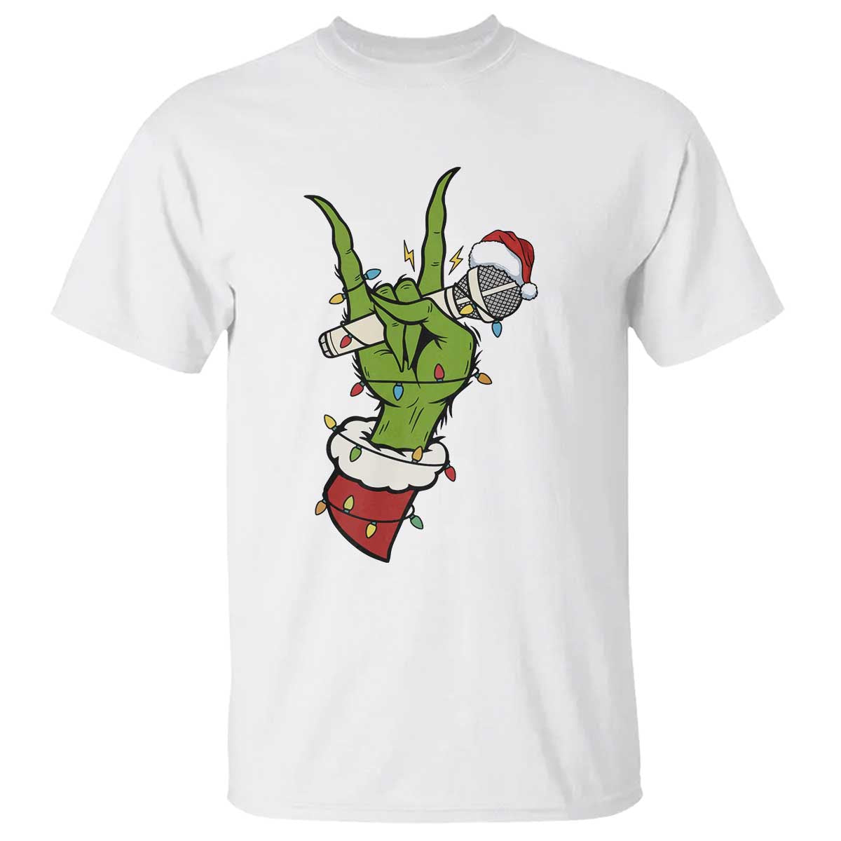 Funny Christmas Rock T Shirt Rock Green Hand Style Xmas - Wonder Print Shop