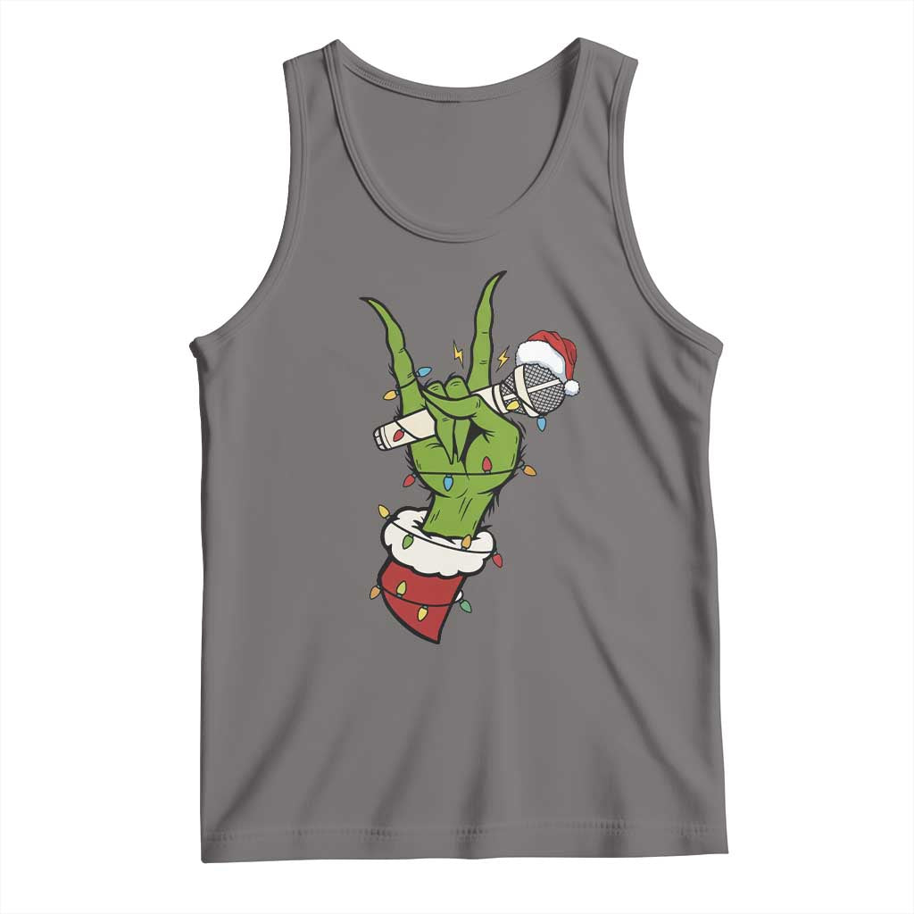 Funny Christmas Rock Tank Top Rock Green Hand Style Xmas - Wonder Print Shop