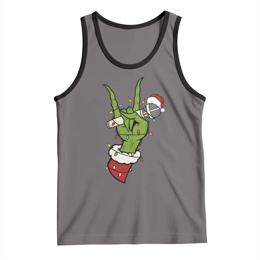 Funny Christmas Rock Tank Top Rock Green Hand Style Xmas - Wonder Print Shop