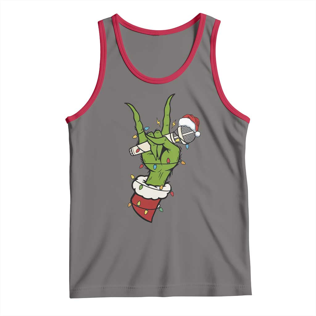 Funny Christmas Rock Tank Top Rock Green Hand Style Xmas - Wonder Print Shop