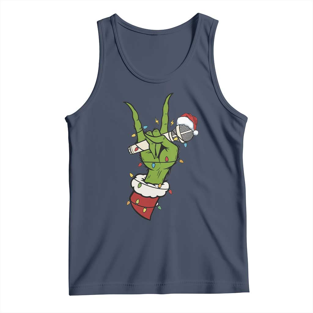 Funny Christmas Rock Tank Top Rock Green Hand Style Xmas - Wonder Print Shop