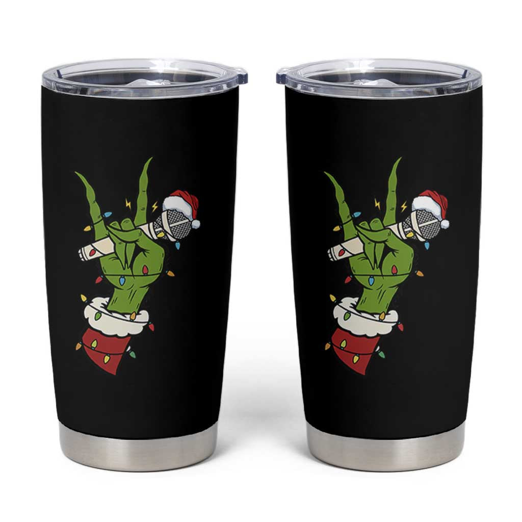 Funny Christmas Rock Tumbler Cup Rock Green Hand Style Xmas - Wonder Print Shop