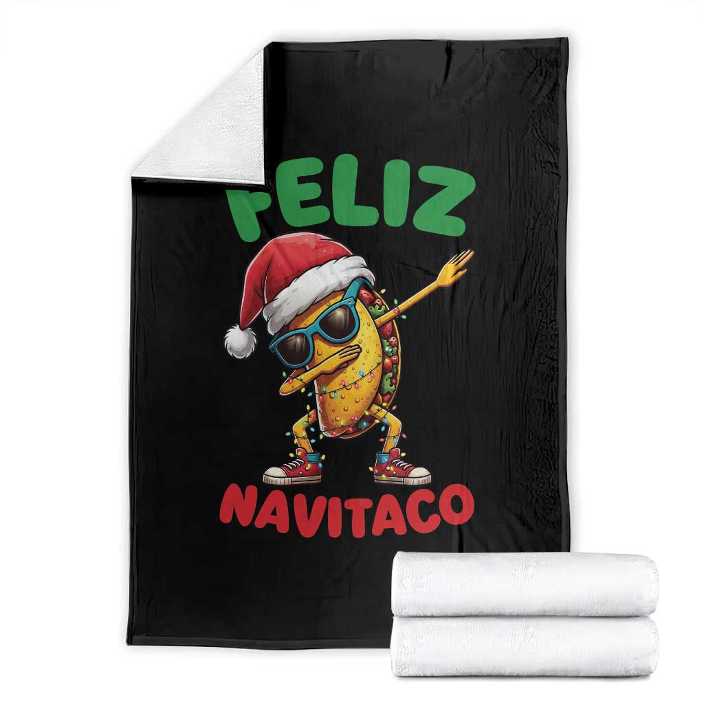 Funny Taco Mexican Christmas Throw Blanket Feliz Navitaco - Wonder Print Shop