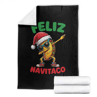 Funny Taco Mexican Christmas Throw Blanket Feliz Navitaco - Wonder Print Shop