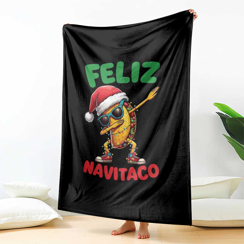 Funny Taco Mexican Christmas Throw Blanket Feliz Navitaco - Wonder Print Shop
