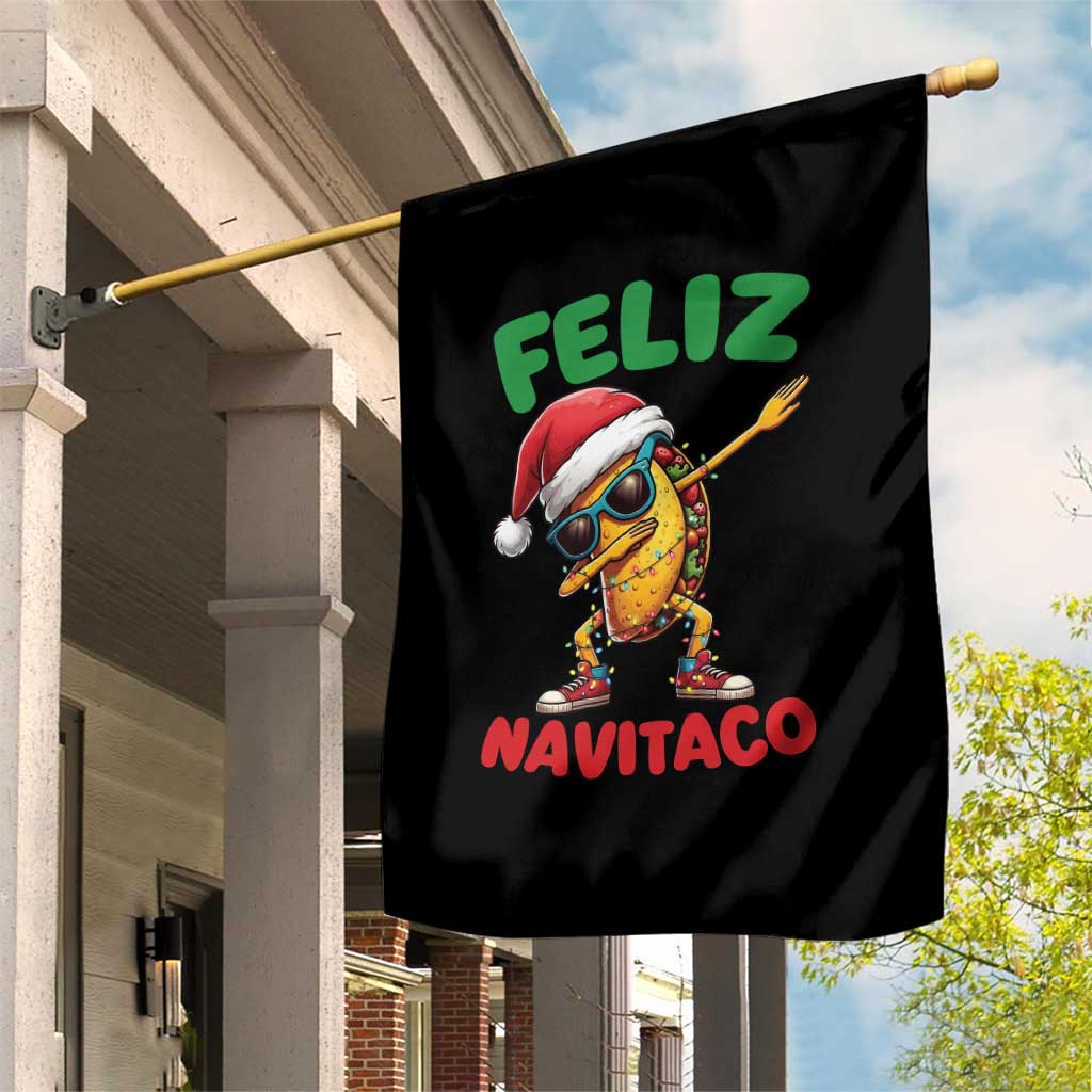 Funny Taco Mexican Christmas Garden Flag Feliz Navitaco - Wonder Print Shop