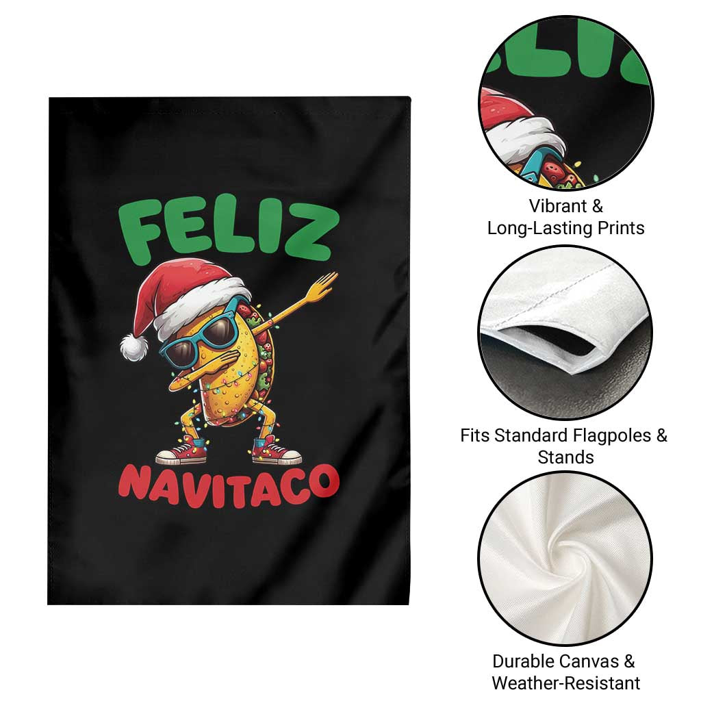 Funny Taco Mexican Christmas Garden Flag Feliz Navitaco - Wonder Print Shop