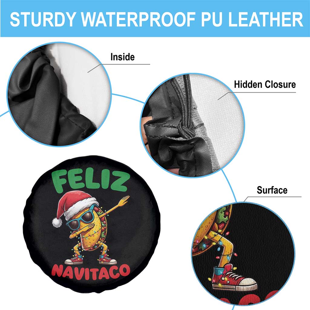 Funny Taco Mexican Christmas Spare Tire Cover Feliz Navitaco - Wonder Print Shop