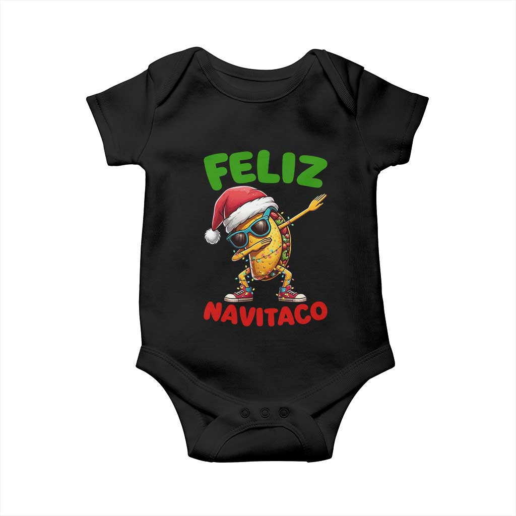 Funny Taco Mexican Christmas Baby Onesie Feliz Navitaco - Wonder Print Shop