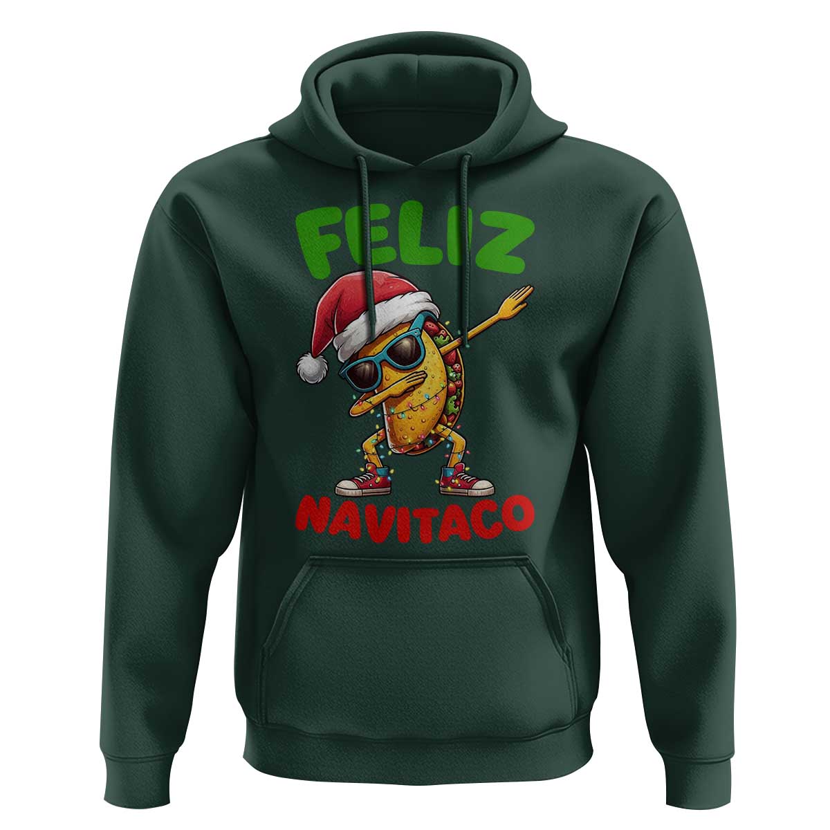 Funny Taco Mexican Christmas Hoodie Feliz Navitaco - Wonder Print Shop