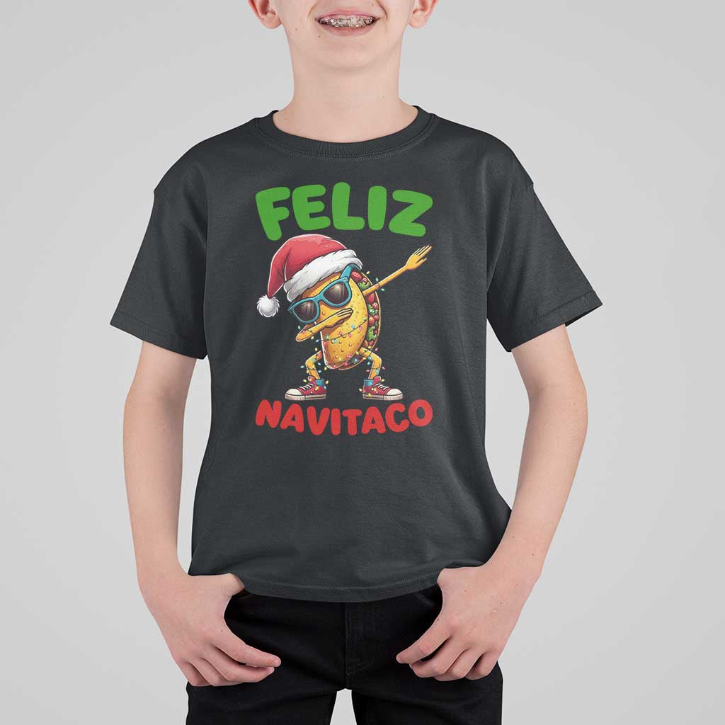 Funny Taco Mexican Christmas T Shirt For Kid Feliz Navitaco - Wonder Print Shop