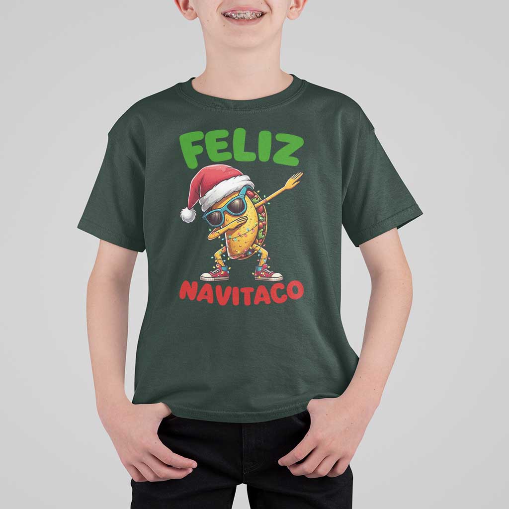Funny Taco Mexican Christmas T Shirt For Kid Feliz Navitaco - Wonder Print Shop