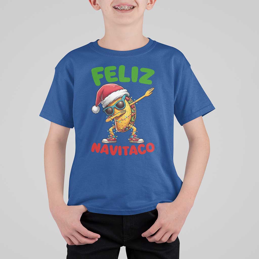 Funny Taco Mexican Christmas T Shirt For Kid Feliz Navitaco - Wonder Print Shop