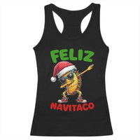 Funny Taco Mexican Christmas Racerback Tank Top Feliz Navitaco - Wonder Print Shop