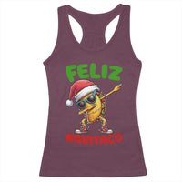 Funny Taco Mexican Christmas Racerback Tank Top Feliz Navitaco - Wonder Print Shop