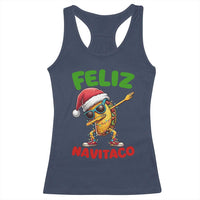 Funny Taco Mexican Christmas Racerback Tank Top Feliz Navitaco - Wonder Print Shop