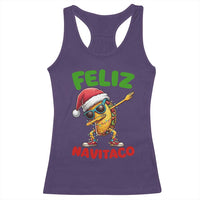Funny Taco Mexican Christmas Racerback Tank Top Feliz Navitaco - Wonder Print Shop