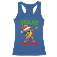 Funny Taco Mexican Christmas Racerback Tank Top Feliz Navitaco - Wonder Print Shop