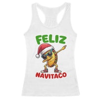 Funny Taco Mexican Christmas Racerback Tank Top Feliz Navitaco - Wonder Print Shop