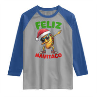 Funny Taco Mexican Christmas Raglan Shirt Feliz Navitaco - Wonder Print Shop