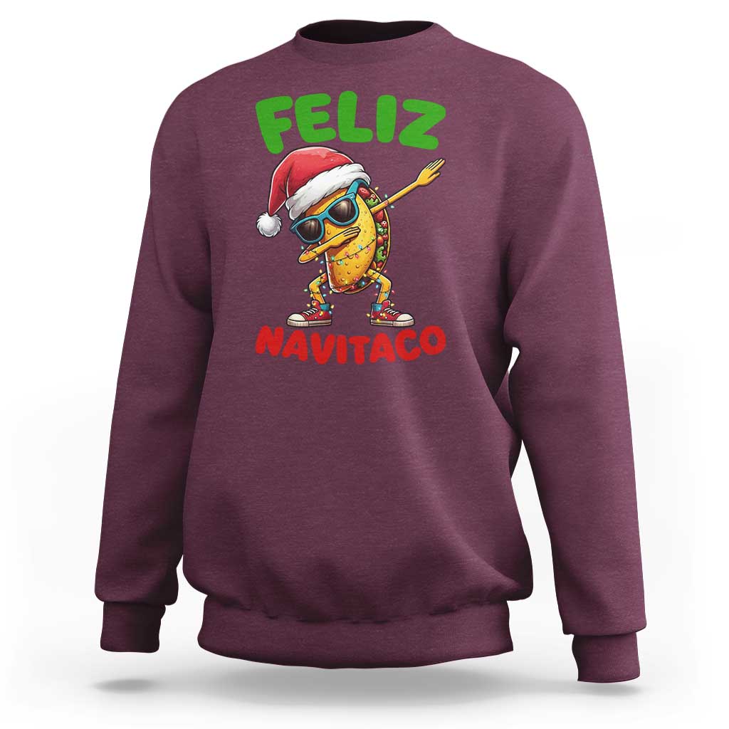Funny Taco Mexican Christmas Sweatshirt Feliz Navitaco - Wonder Print Shop