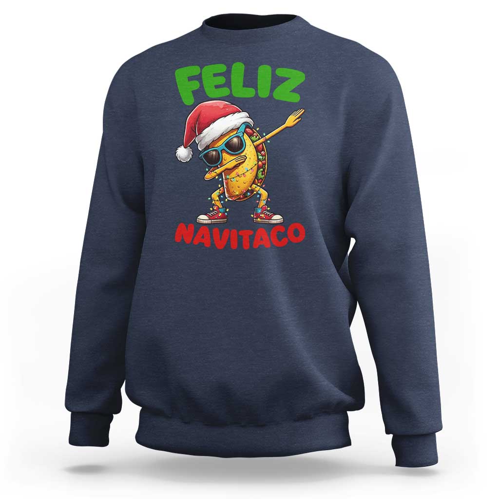 Funny Taco Mexican Christmas Sweatshirt Feliz Navitaco - Wonder Print Shop