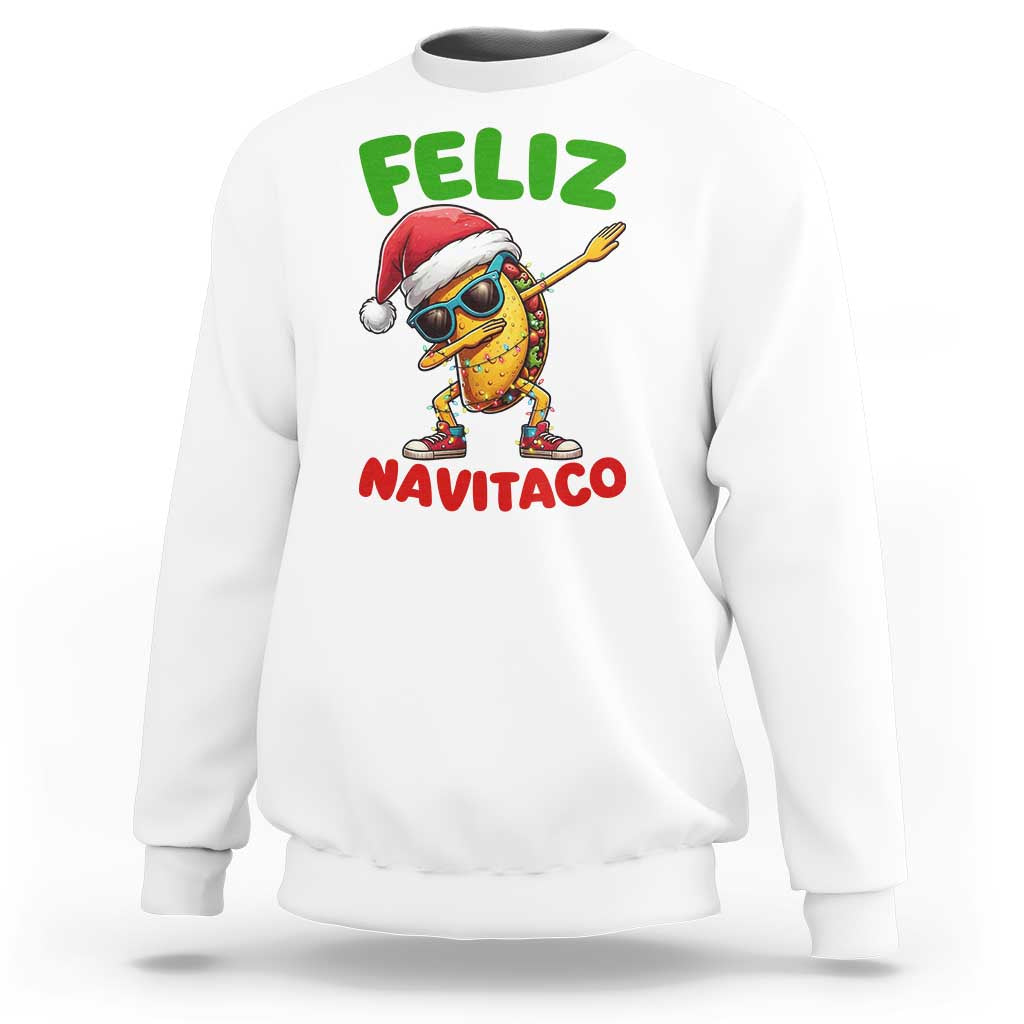 Funny Taco Mexican Christmas Sweatshirt Feliz Navitaco - Wonder Print Shop
