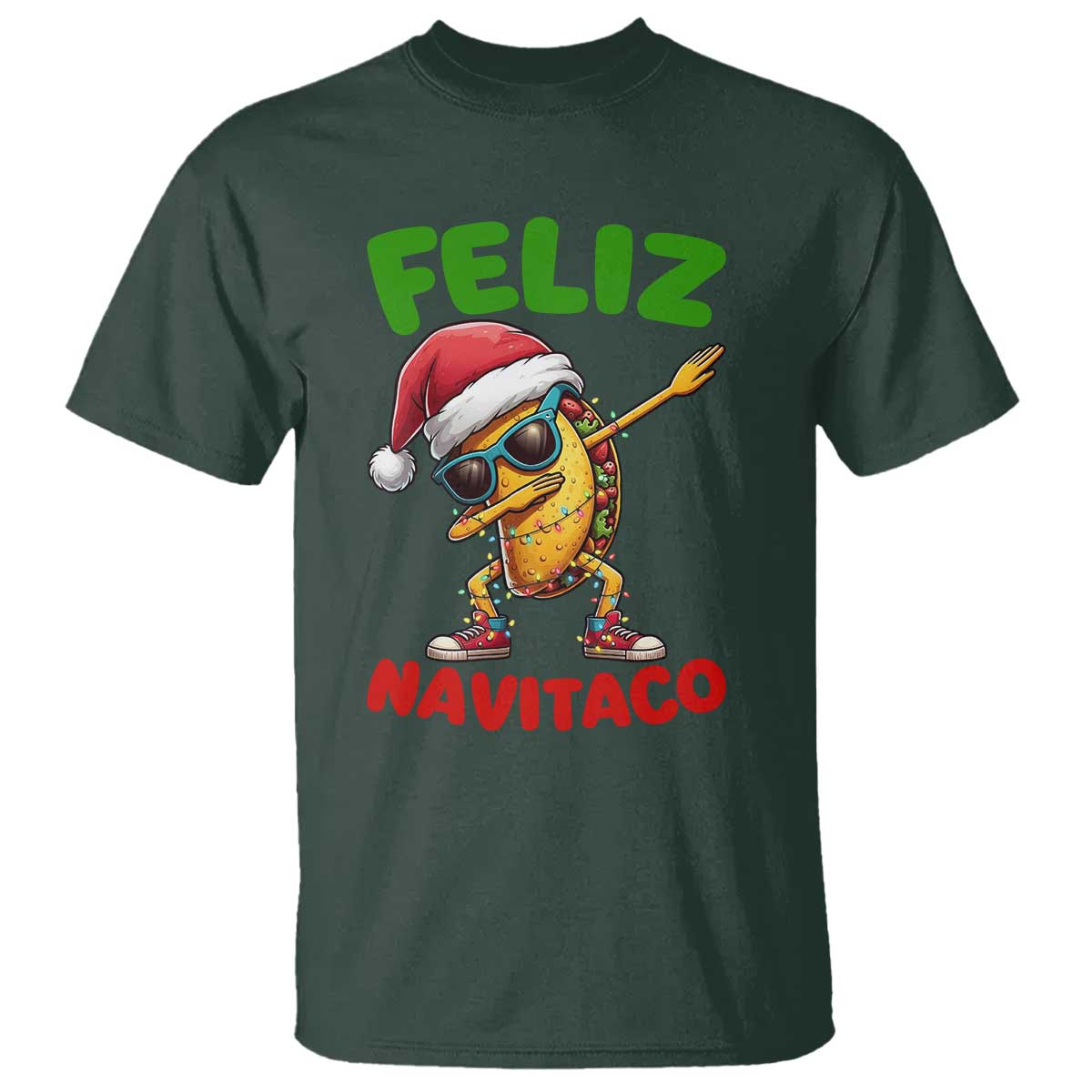 Funny Taco Mexican Christmas T Shirt Feliz Navitaco - Wonder Print Shop