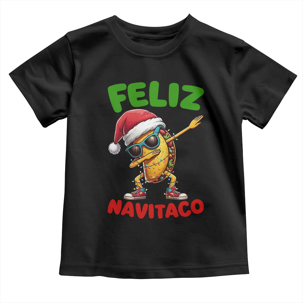 Funny Taco Mexican Christmas Toddler T Shirt Feliz Navitaco - Wonder Print Shop