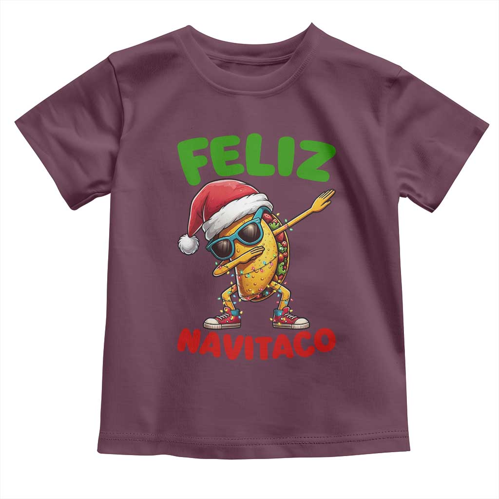 Funny Taco Mexican Christmas Toddler T Shirt Feliz Navitaco - Wonder Print Shop