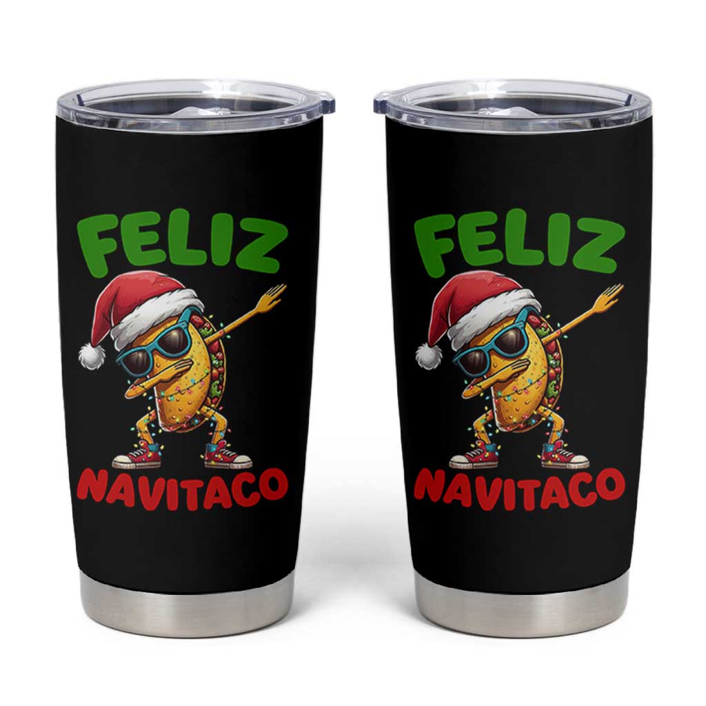 Funny Taco Mexican Christmas Tumbler Cup Feliz Navitaco - Wonder Print Shop