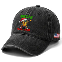 Funny Taco Mexican Christmas Washed Cotton Baseball Cap Feliz Navitaco